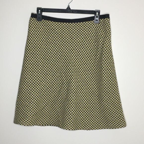 International Concept Wool Tweed Flare Skirt Lined Womens Size 6 Geometric Print - Picture 1 of 7